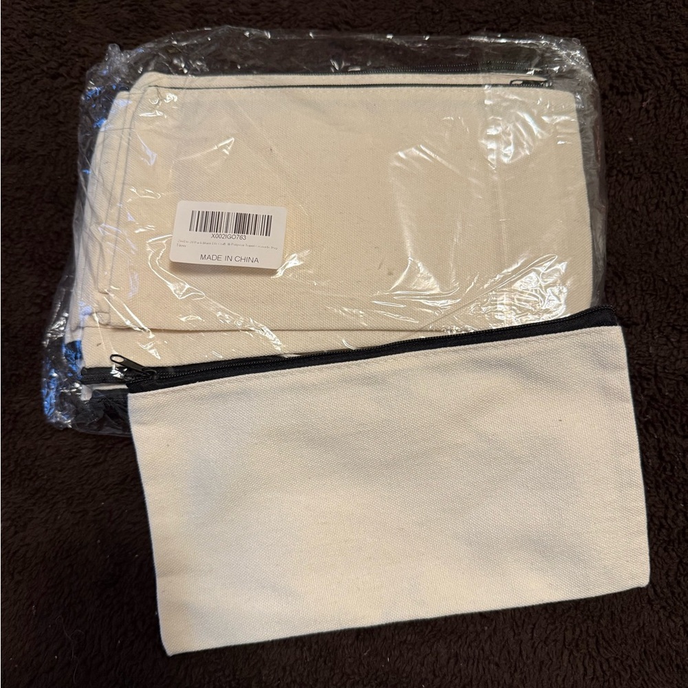 Canvas Zipper Pouch Set 20 pack
